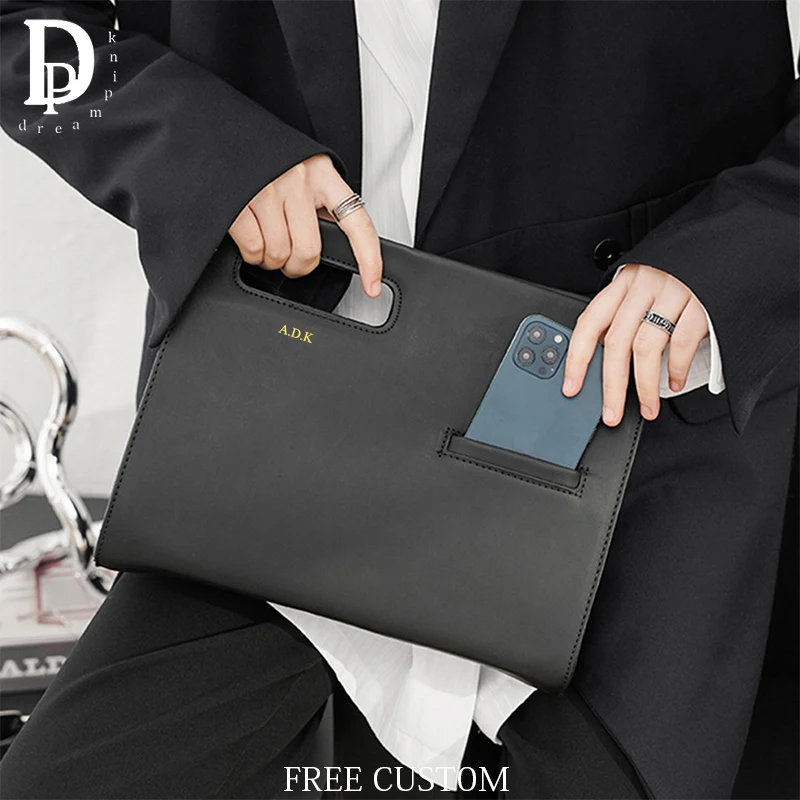 Кожаный мужской портфель модная деловая офисная универсальная сумка через плечо