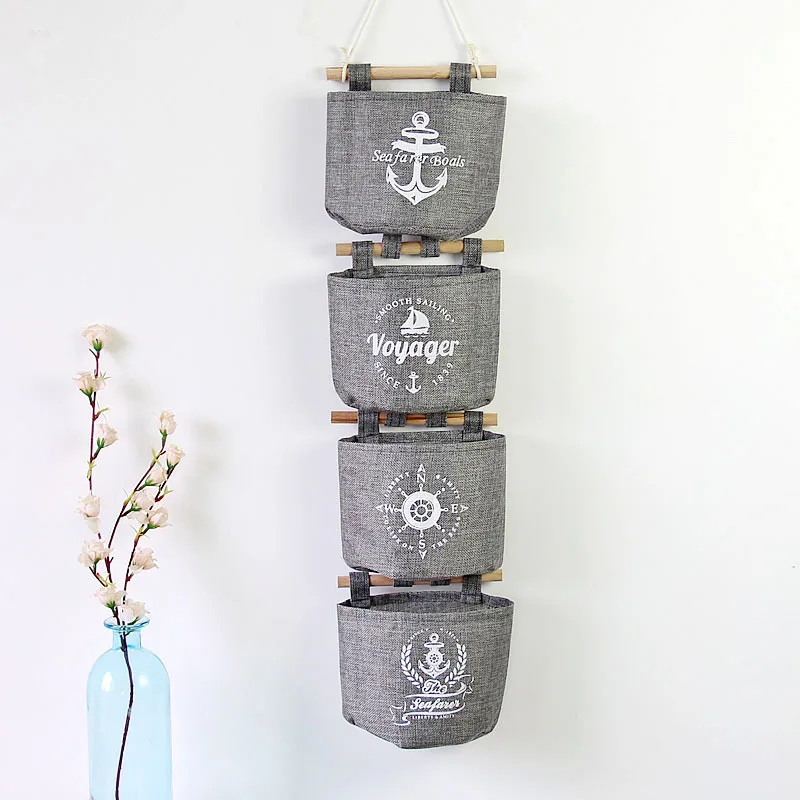 

Gray Wall Storage Sack Wall Decoration Series Hanging Bag Sundries Storage Bag