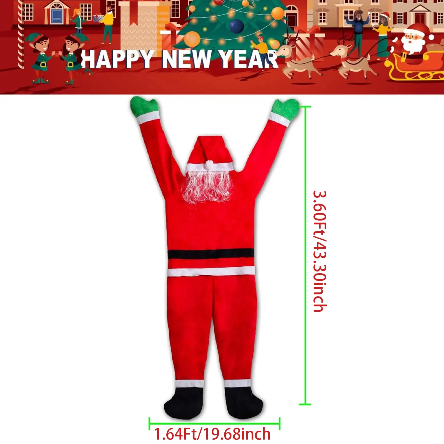 Большие подвесные рождественские украшения Санта-Клауса 43 3 дюйма Праздничные