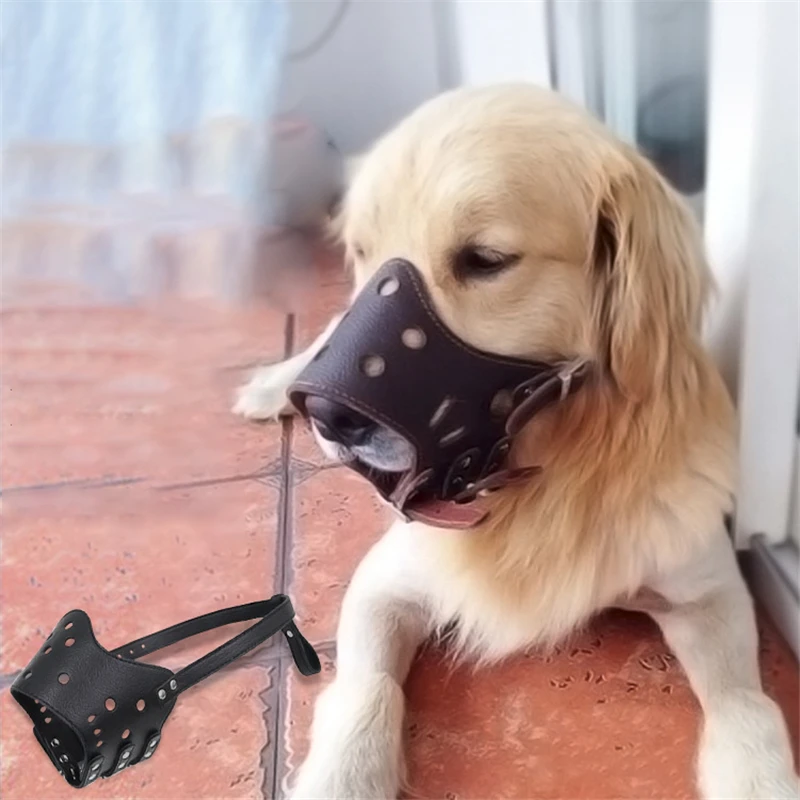 

Anti-bite Dog Muzzle Mask Soft Leather Mouth Masks Adjustable Masks For Stoping Dogs Barking Pet Chewing Training Accessories