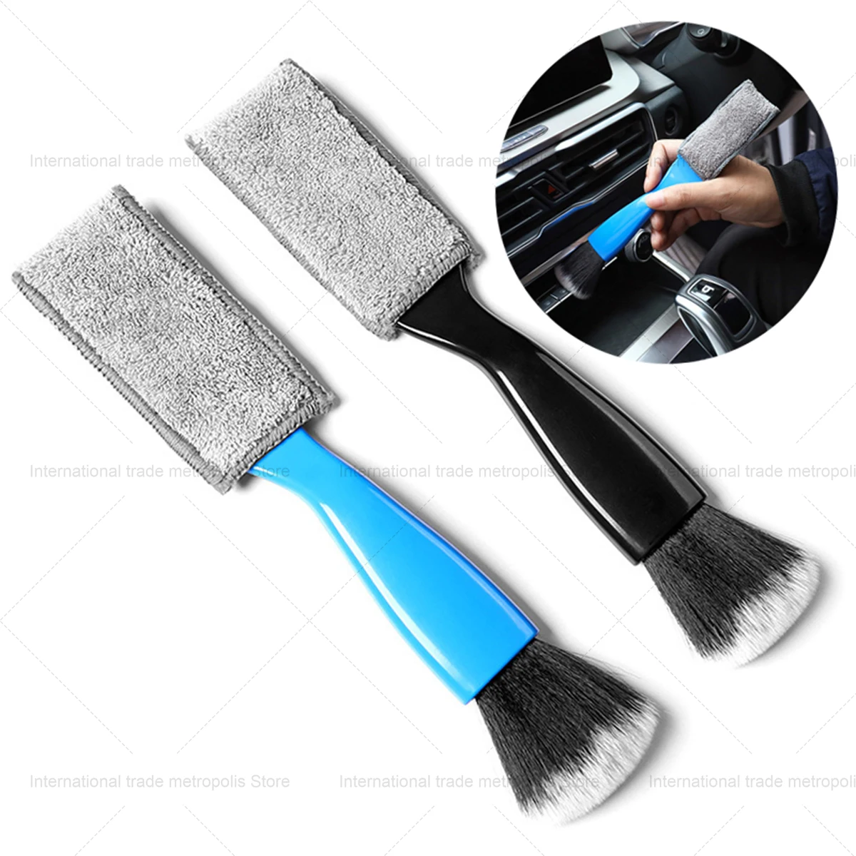

Car Cleaning Tools Air Conditioning Air Outlet Cleaning Dust Removal Soft Brush Multifunctional Auto Interior Cleaning Tool
