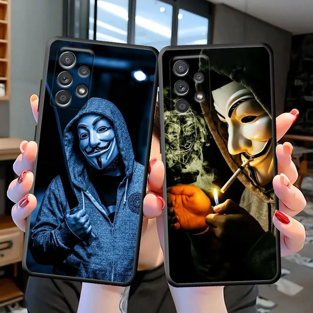 

Phone Case For Samsung S7 S8 S9 S10 4G Lite S10e S20 S21 FE S22 S23 Plus Ultra 5G Case Capa Para Anonymous Hacker