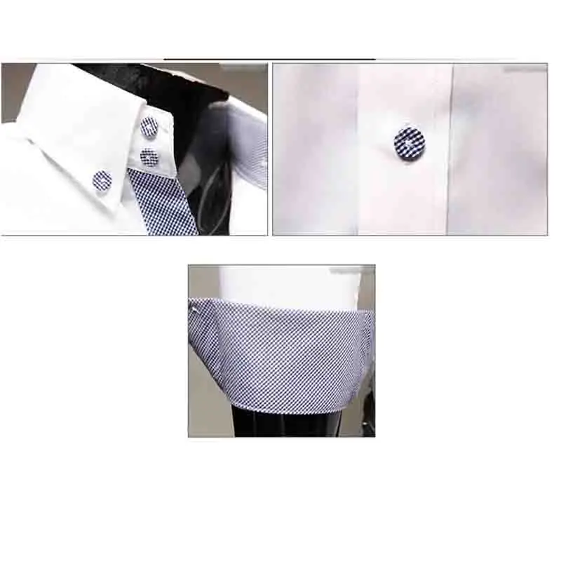 NEW 2022 Fashion Tiny Lattice Pure Color Shirt Men Camisa Social Masculina British Evening Dress Shirts Corleonis Chemise Shirts