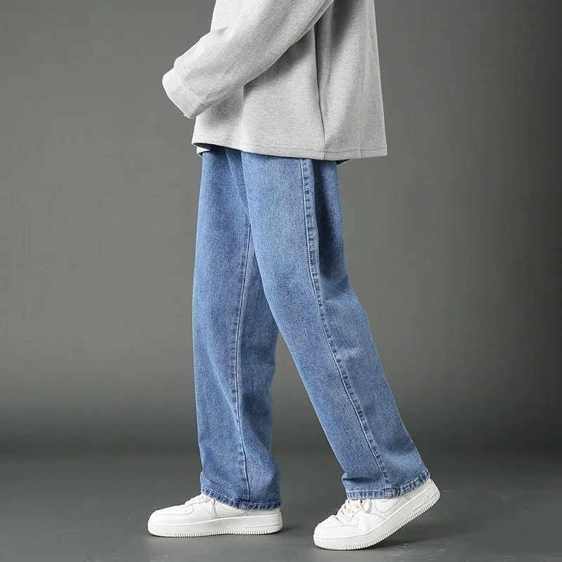 2022 Autumn Casual Fashion Korean Mens Baggy Jeans Classic Unisex Man Straight Denim Hip Hop Wide-leg Pants Popular S-2XL Jeans