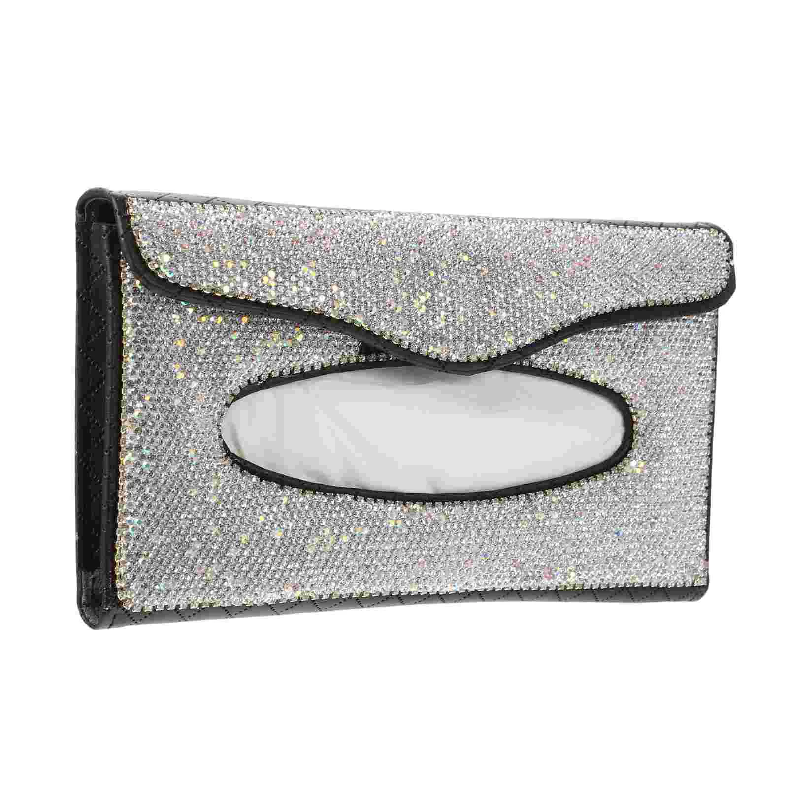 

Car Paper Box Ladies Sun Visor Pu Tissue Case Towel Holder Acrylic Miss