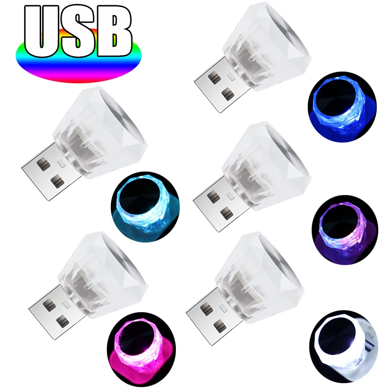

LED Night Light Car Interior Atmosphere Lamps Decorative Lamp Cars Interior Lighting USB Colorful Lights Auto Accessories