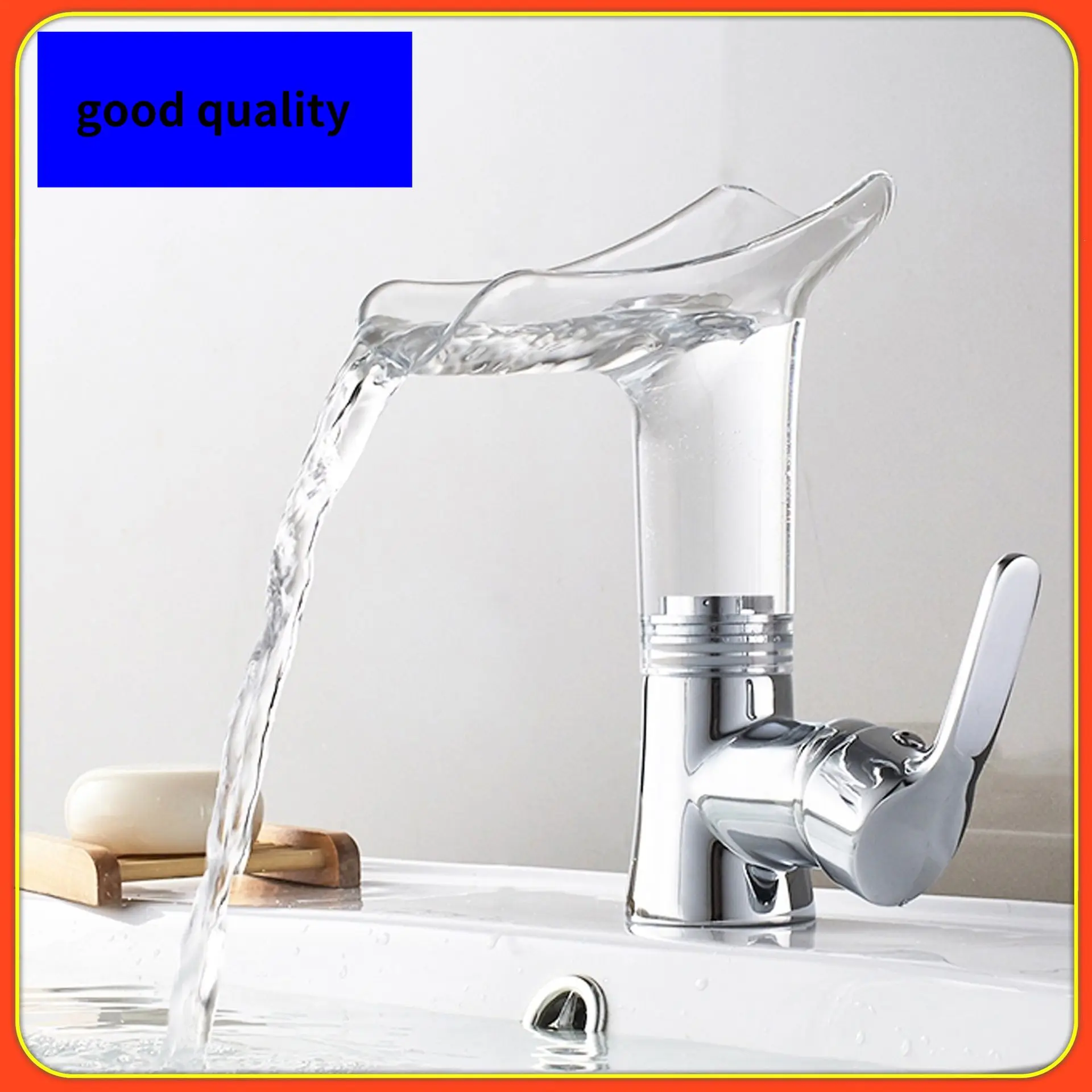 

Bathroom Faucet Hot Cold Water Sink Mixer Tap Stainless Steel Paint Basin Faucets Single Hole Tapware