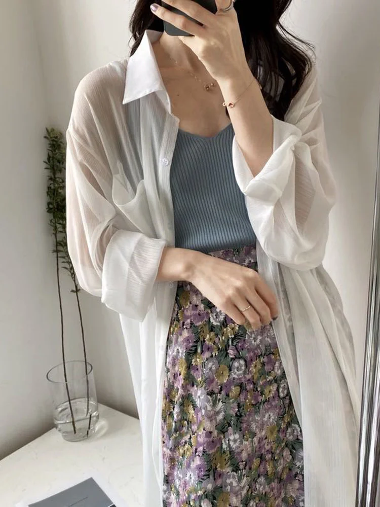 Шикарная однотонная дизайнерская Солнцезащитная рубашка для отпуска Новая