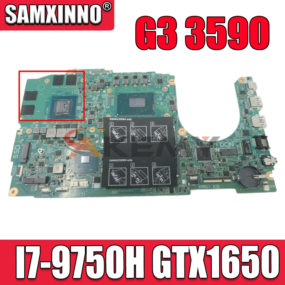 

FOR DELL G3 3590 Laptop motherboard SRF6U I7-9750H CPU GTX1650 with CN-0WGHCV 0WGHCV WGHCV 18825-1 100% working well