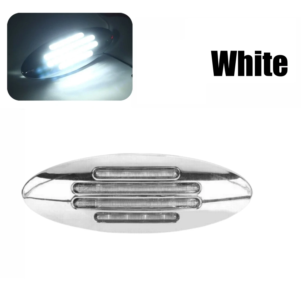 

Задний габаритный фонарь для грузовика, 24 светодиода, овальное хромированное основание, 12 В, задний габаритный фонарь для автофургона, задний свет для грузовика