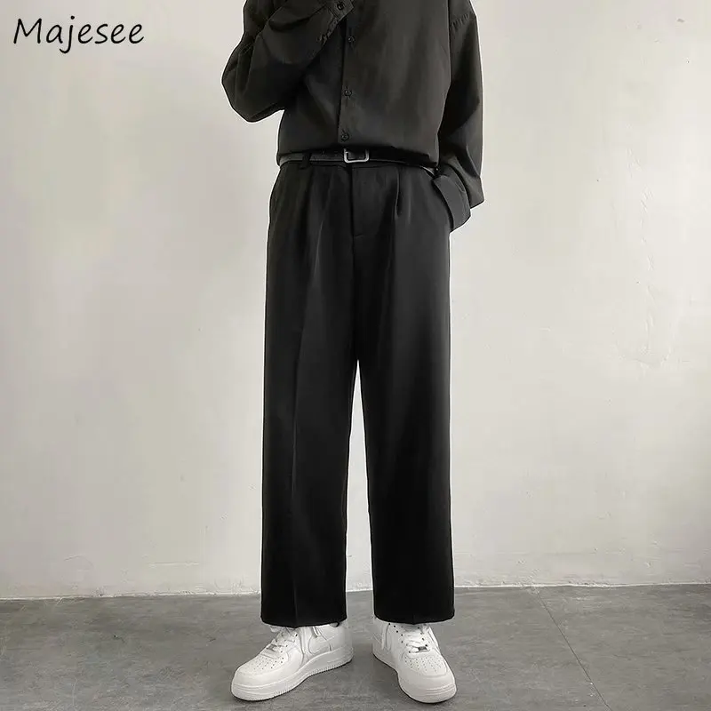 

Pants Men Design Handsome Streetwear Gentle Simply All-match Autumn Black BF Cozy Trouser Harajuku Popular Fashion Casual Baggy