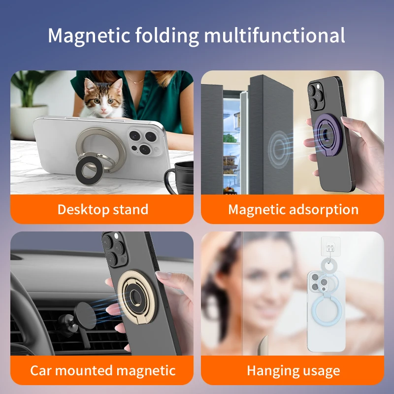 Фото Магнитный держатель для телефона MagSafe, портативная складная подставка для мобильного телефона, универсальный кронштейн-держатель для iPhone и Samsung №3