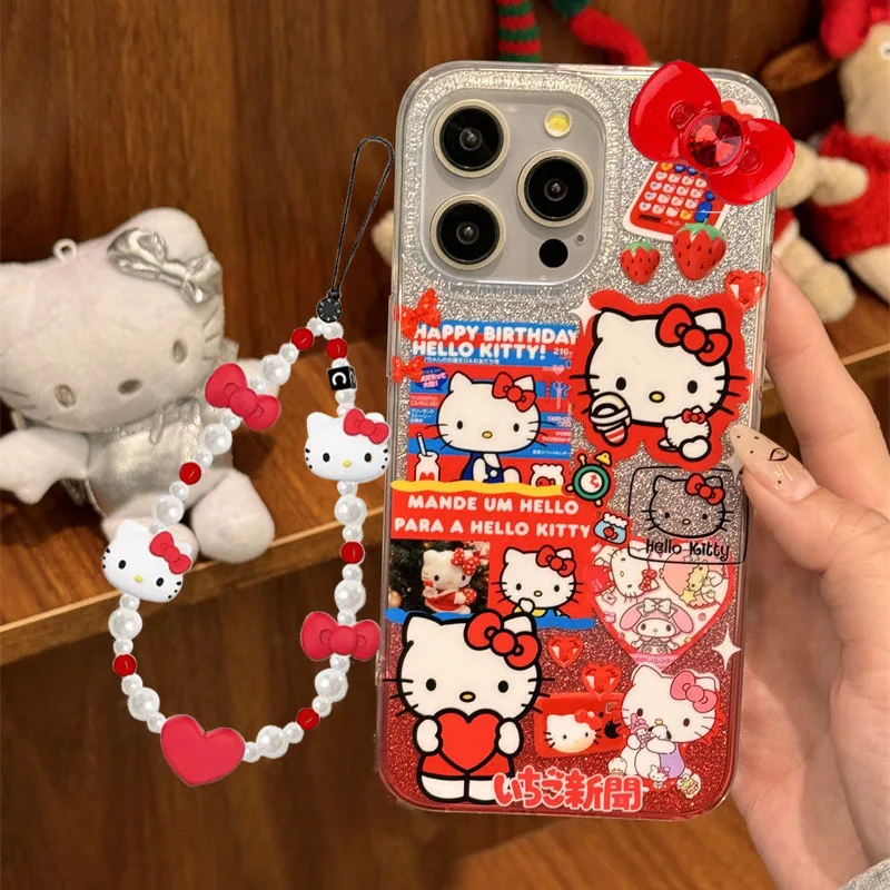 Чехол Hello Kitty для iPhone 16 15 14 12 13 11 Pro Max XR XS MAX 7 ...