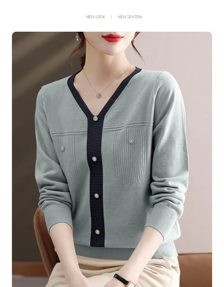 Модный антивозрастной топ для мам женский стильный тонкий вязаный свитер