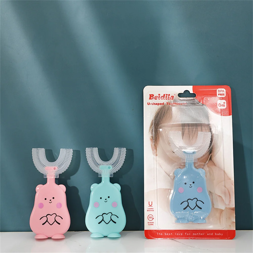 

Toothbrushes Manual Creative Cartoon U-shaped New Baby Toothbrush Oral Care Cleaning Baby Tooth Brushing Artifact