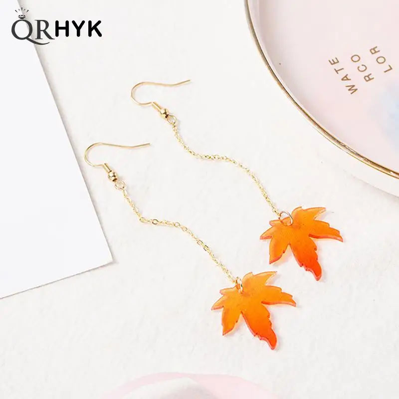 

Women's Simple Maple Leaves Drop Earrings 2022 Trendy Dangle Earring For Women Korean New Elegant Ladies Jewelry Gift