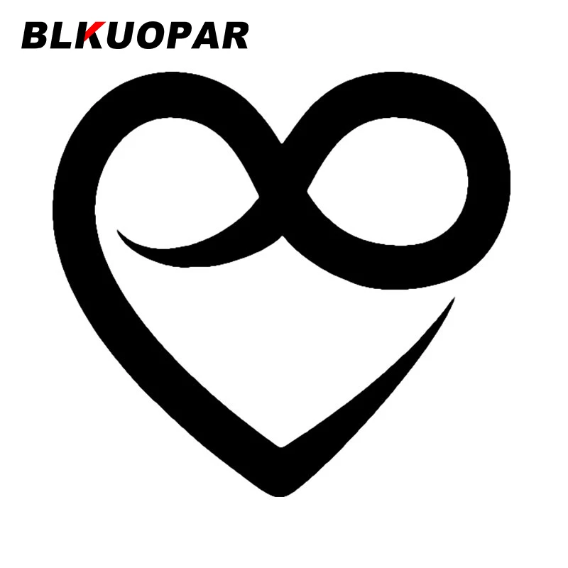 

Забавные автомобильные наклейки BLKUOPAR с изображением бесконечного сердца клипарта, водонепроницаемая наклейка с окклюзией и царапинами, индивидуальная защита для двери автомобиля с фургоном
