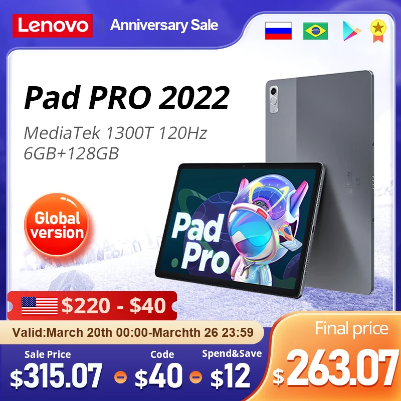 Global Firmware Lenovo Xiaoxin Pad Pro 2022 6GB 128GB ROM MediaTek 1300T 11.2'' OLED 120Hz Display 13MP Camera Andriod Tablet PC