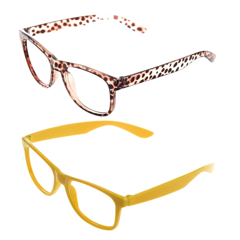 

ASDS-2 Pcs Stylish Boys Girls Children Kids Party Accessories Glasses Frame No Lenses New - Leopard & Yellow