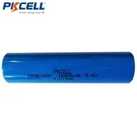 100pcslot pkcell er261020 3 6v lithium battery 16000mah li socl2 battery