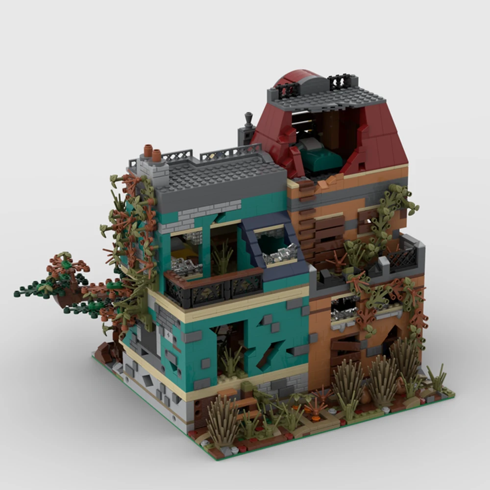 Новый город горячая распродажа вид на улицу Moc модульная библиотека модель Revelation