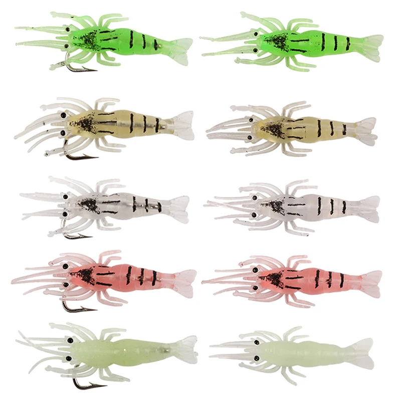 

10PCS Artificial Shrimp Lure Worm For Fishing Bait 4.5cm/1.5g Hook Sharp Lures