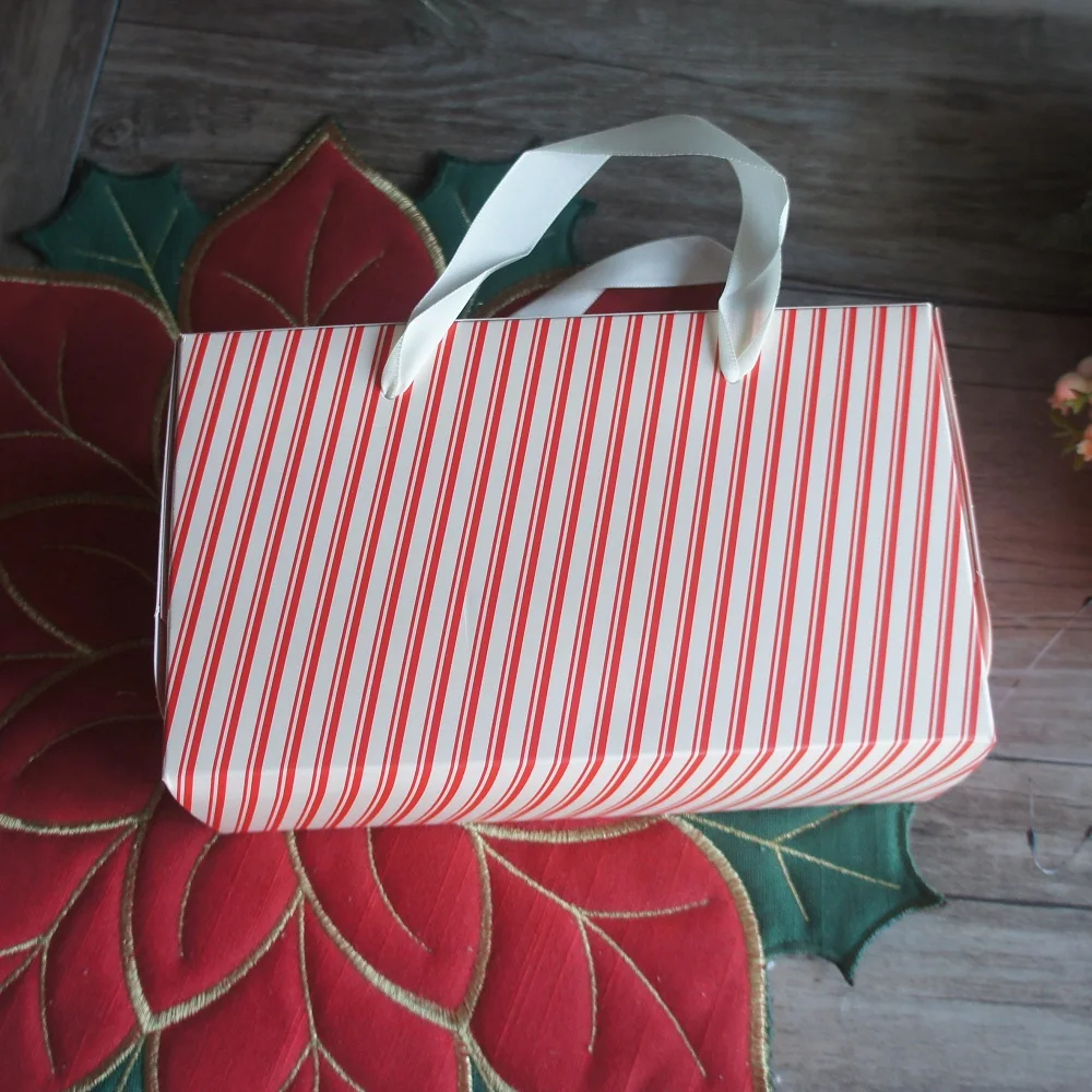 Рождественский красный чемодан с Санта-Клаусом 10 шт. бумажная коробка ручкой