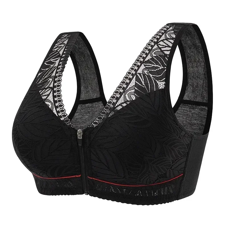 

The Cups Bra Before Tank in Ring Size Breathable Top cotton Zipper Elderly Steel Lace Women Without Underwear Large Soft