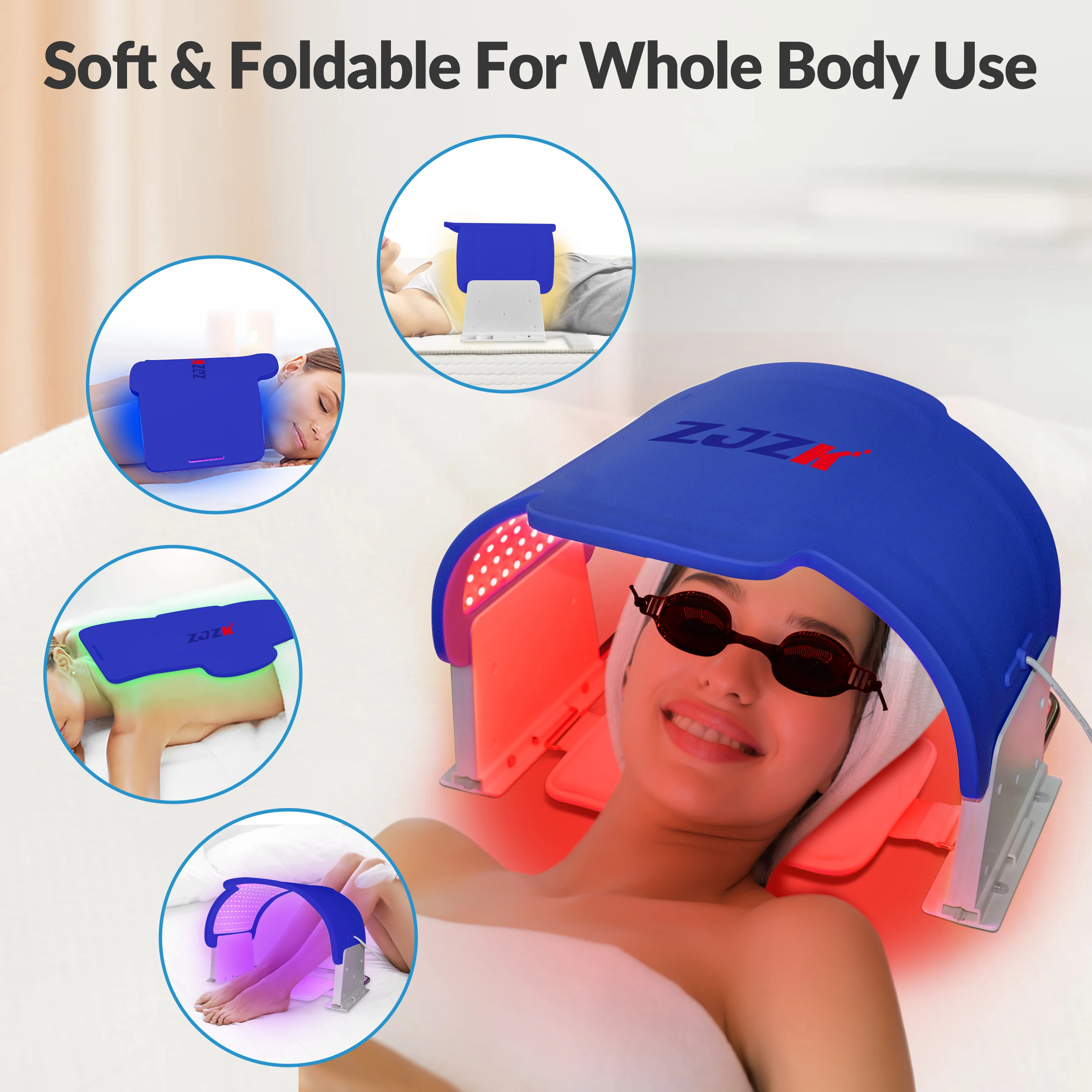 ZJZK красная светодиодная фотомаска для лица терапия 660nmx330chips и шеи 850nmx330chips +