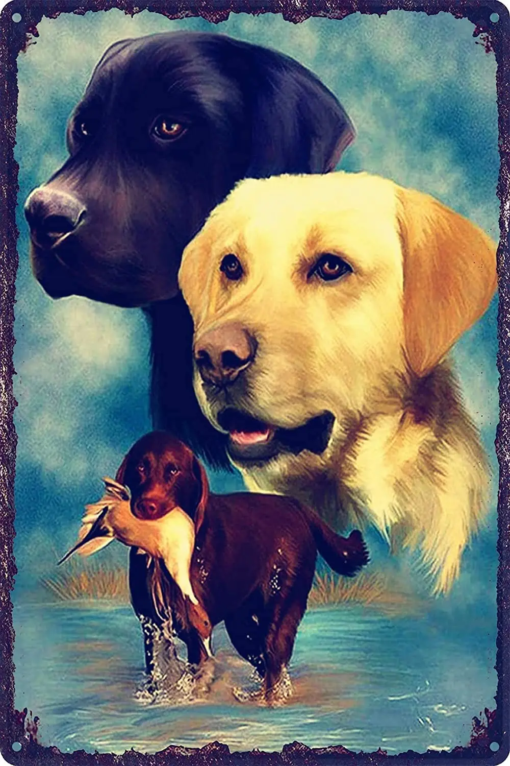 

Tin Sign Rustic Tin Metal Sign Hunting Labrador Dog Animal Metal Posters Retro Tin Signs For Home Bar Pub Club Man Cave Wall