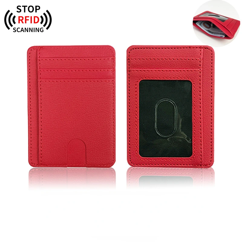 

Тонкий кожаный кошелек с 8 отделениями и блокировкой радиочастотной идентификации