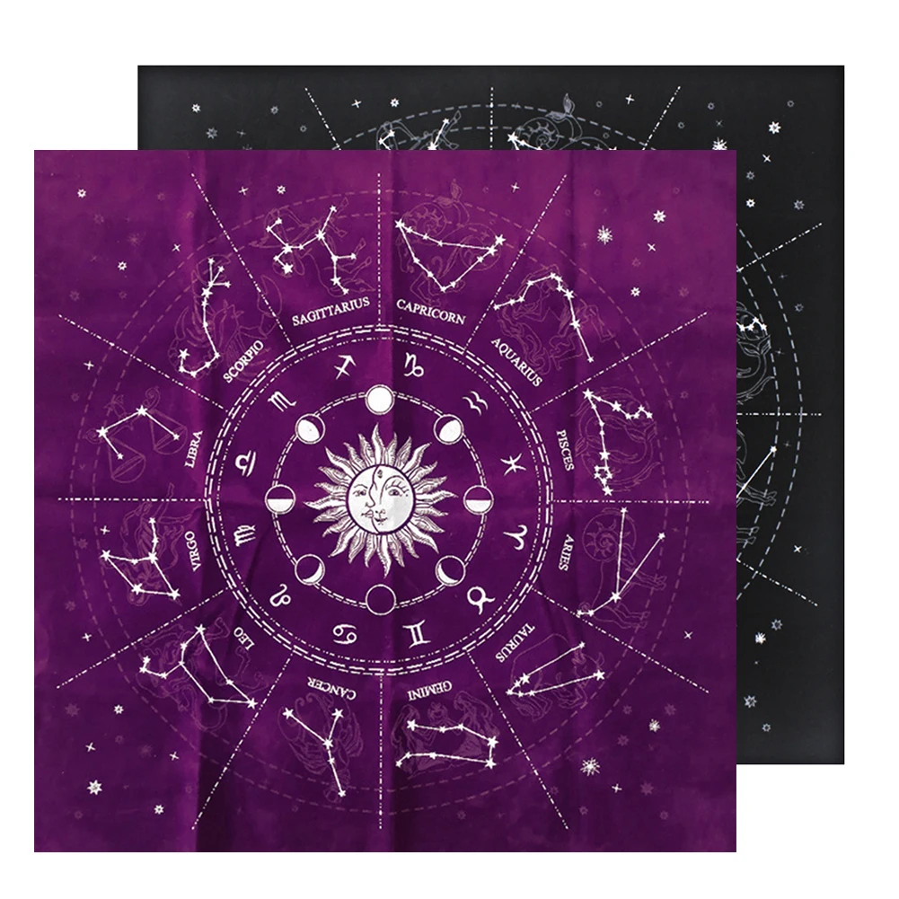 

Скатерть для ТАРО 12 созвездий, бархатная ткань для гадания, алтарь, настольная игра, астрология удачи, планшет для карт с изображением орала,...