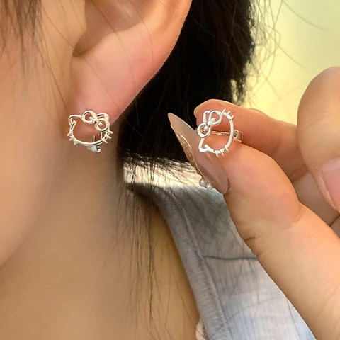 1 пара милых серег HelloKitty, серьги с котом для женщин, серьги, ювелирные аксессуары