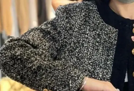 

Женская однобортная куртка или мини-юбка в клетку, с круглым вырезом и пуговицами