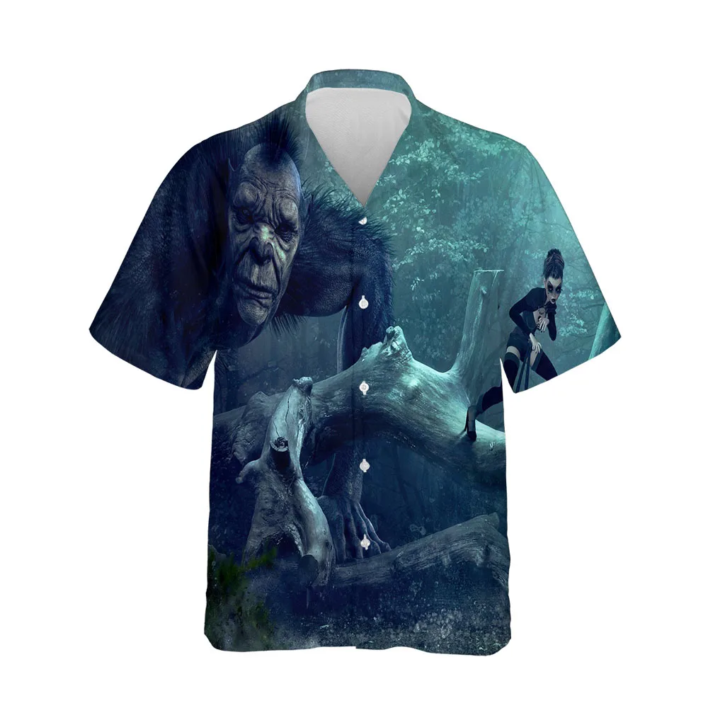 Jumeast 3D Dark Souls Halloween Horror Gift  Shirt Men Clothing Fashion Breathable Streetwear Blouses Casual Clothes For Men