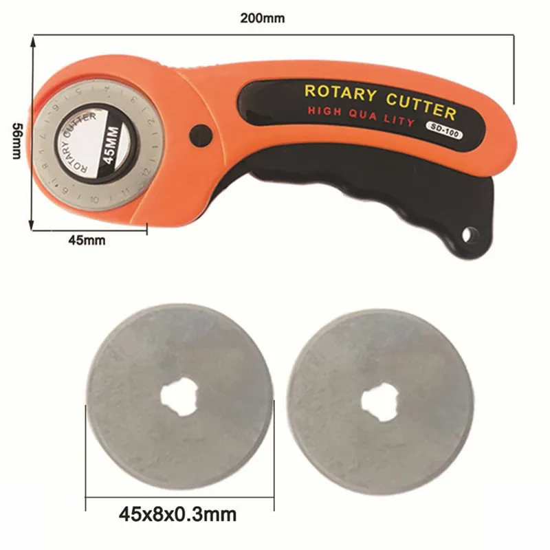 45 мм Вращающийся резак для кожевенного ремесла ткани нож с Круглым лезвием