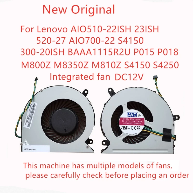 Новый оригинальный охлаждающий вентилятор для ноутбука Lenovo AIO510-22ISH 520-27 AIO700-22 S4150 300-20ISH BAAA1115R2U P015 P018 023,10042. 0011
