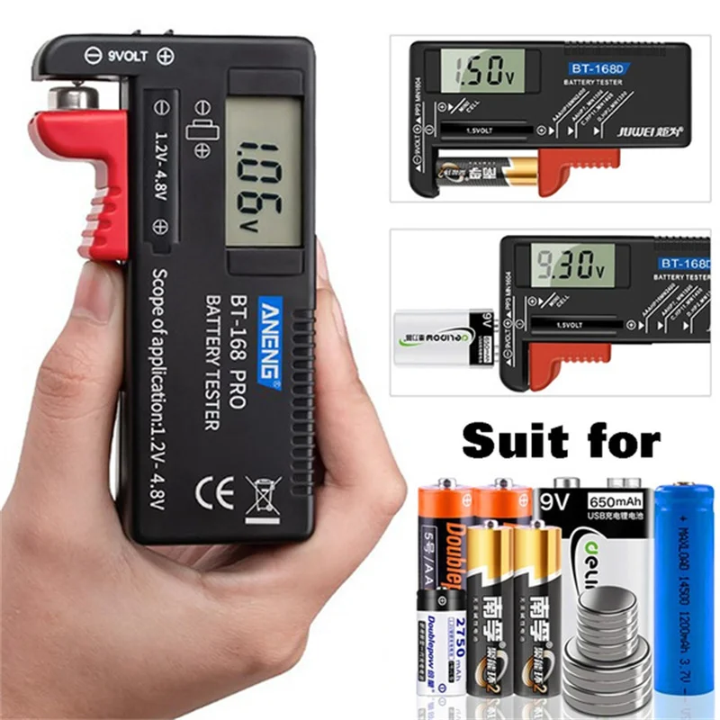 

Capacity Cell Battery Tester For Analyzer Battery Checker Digital Battery Button Portable Measure Multiple Size Volt