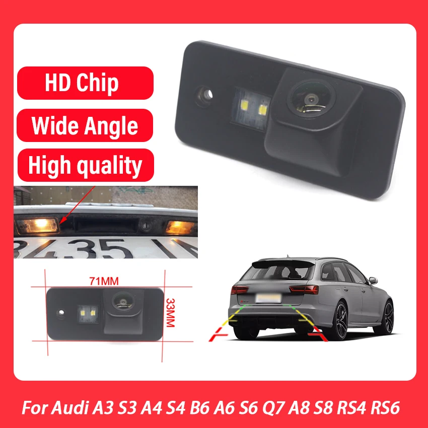 

Автомобильная парковочная камера заднего вида HD CCD с ночным видением на 170 градусов для Audi A3 S3 A4 S4 B6 A6 S6 Q7 A8 S8 RS4 RS6