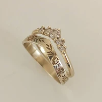 jewelry simple diamond v shaped garland set european and american womens engagement wedding ring set