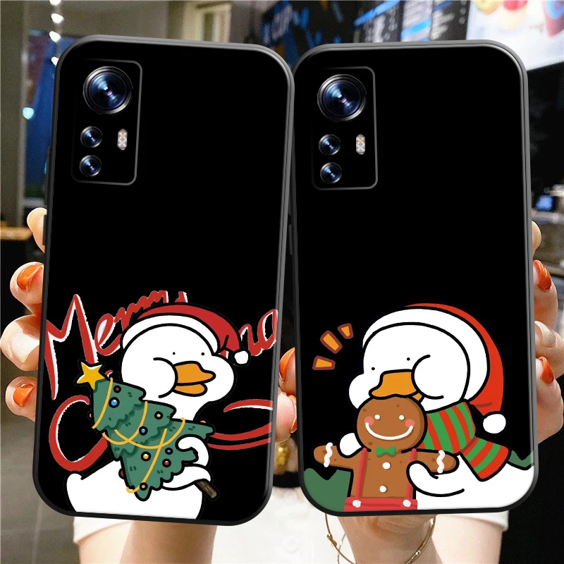 

Cute Duck Christmas Phone Case For Xiaomi Redmi Note 11 Pro 10 9 9A 9C 9T For Redmi Note 9 Pro Note 7 8 8T Silicone Cover Coque