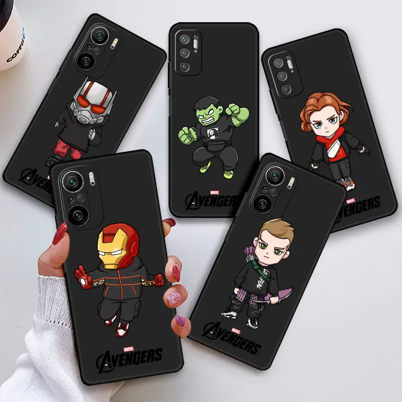 Чехол Funda для Xiaomi Redmi Note 9S 8T 8 11 Pro 9 11T 10S 10 11S 7 Официальный Черный Человек-паук