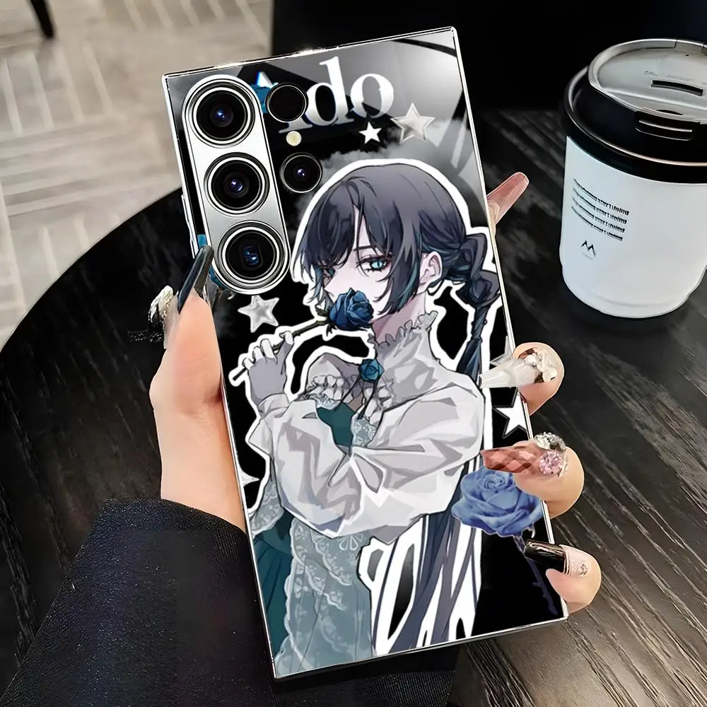 Фото Модный чехол для телефона с виртуальным певцом Ado для Samsung S26 S25 S24 S23 S22 S21 Plus Ultra FE Edge, гальванизированное стекло №2