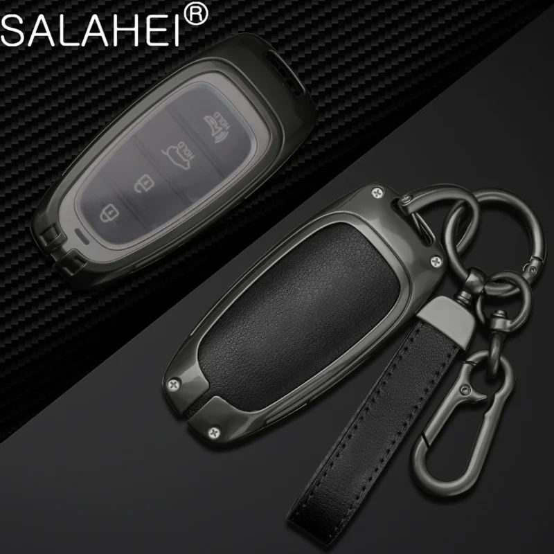 

Zinc Alloy Car Key Case Cover Holder Shell For Hyundai Santa Fe Dn8 Tucson Hybrid NEXO NX4 Atos Prime Solaris Sonata Accessories