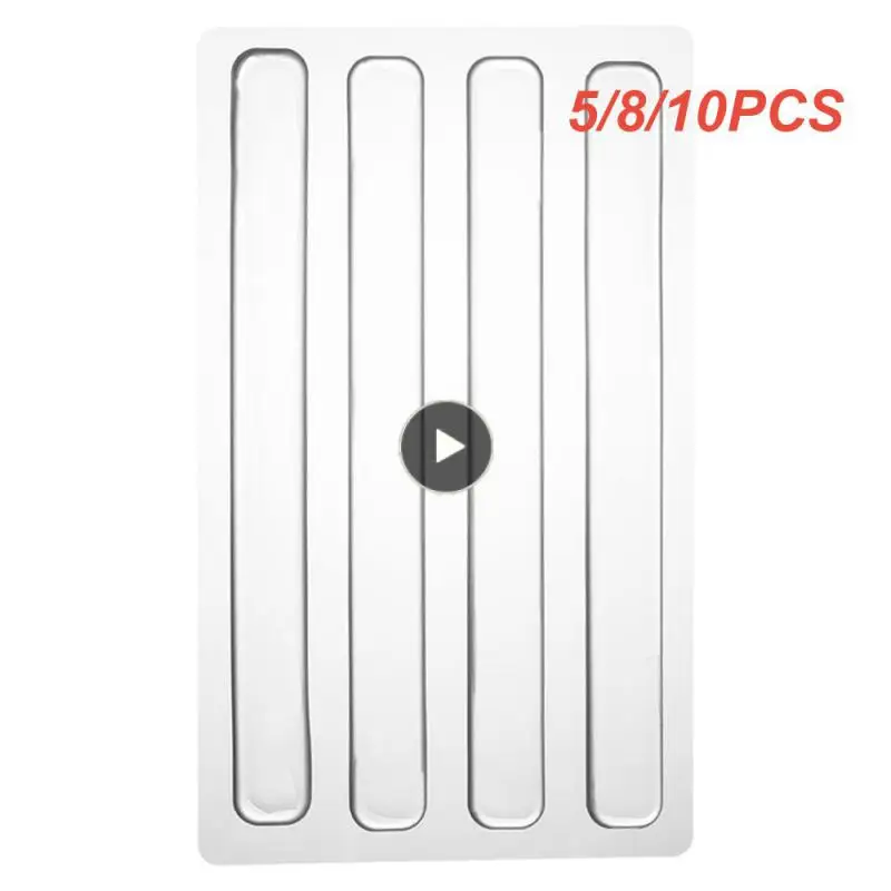 

5/8/10PCS Silicone Transparent Invisible Anti-collision Strip Non-marking Handle Strip Furniture Wall Protection
