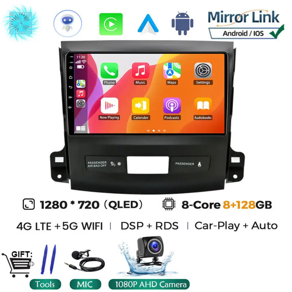 

9 "Android 15 автомобильный радиоприемник мультимедийный плеер для Mitsubishi Outlander Xl 2 2005-2012 для Citroen C-Crosser 2007-2013 без 2din