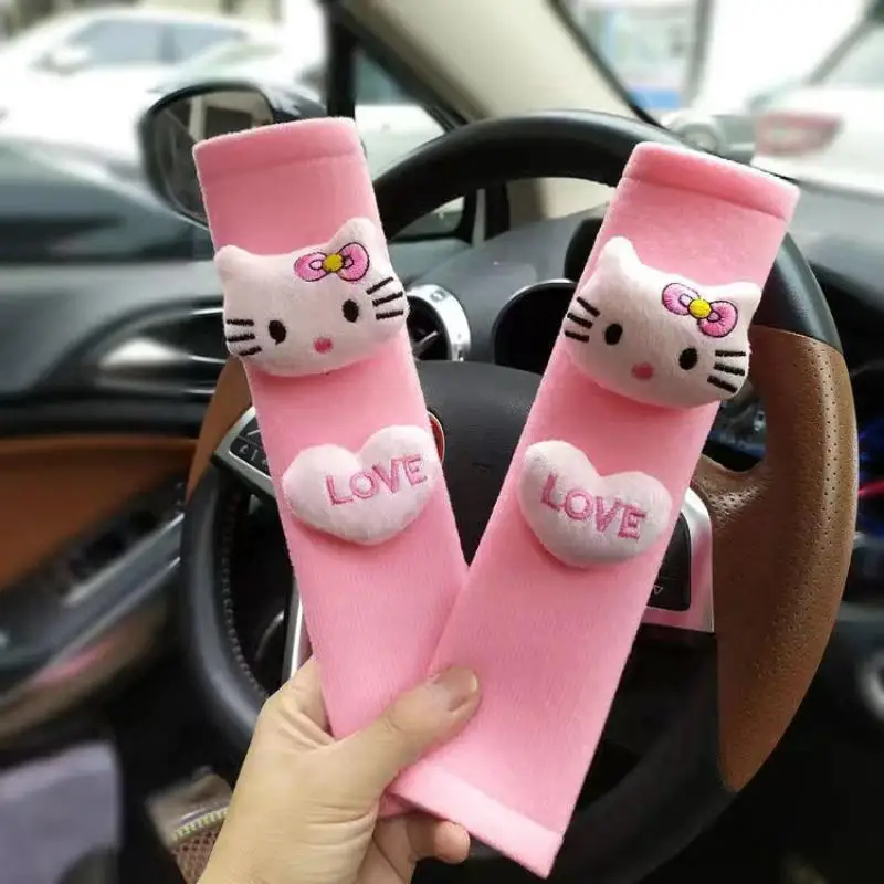 

Кавайный мультяшный Sanrioed Hellokitty милый интерьер автомобиля ремень безопасности Наплечная защита всесезонный автомобиль с наплечником украш...