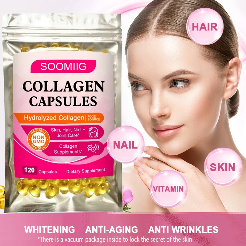 

Hydrolyzed Collagen Capsules Support Skin&Joint& Hair & Nails Health Anti-aging Nutritional Supplements For Women