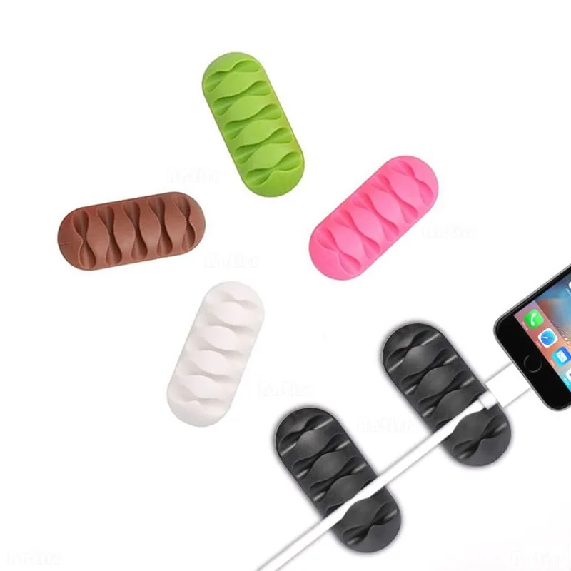 

Cable Organizer Silicone USB Cable Winder Flexible Cable Management Clips for Mouse Earphone Holder