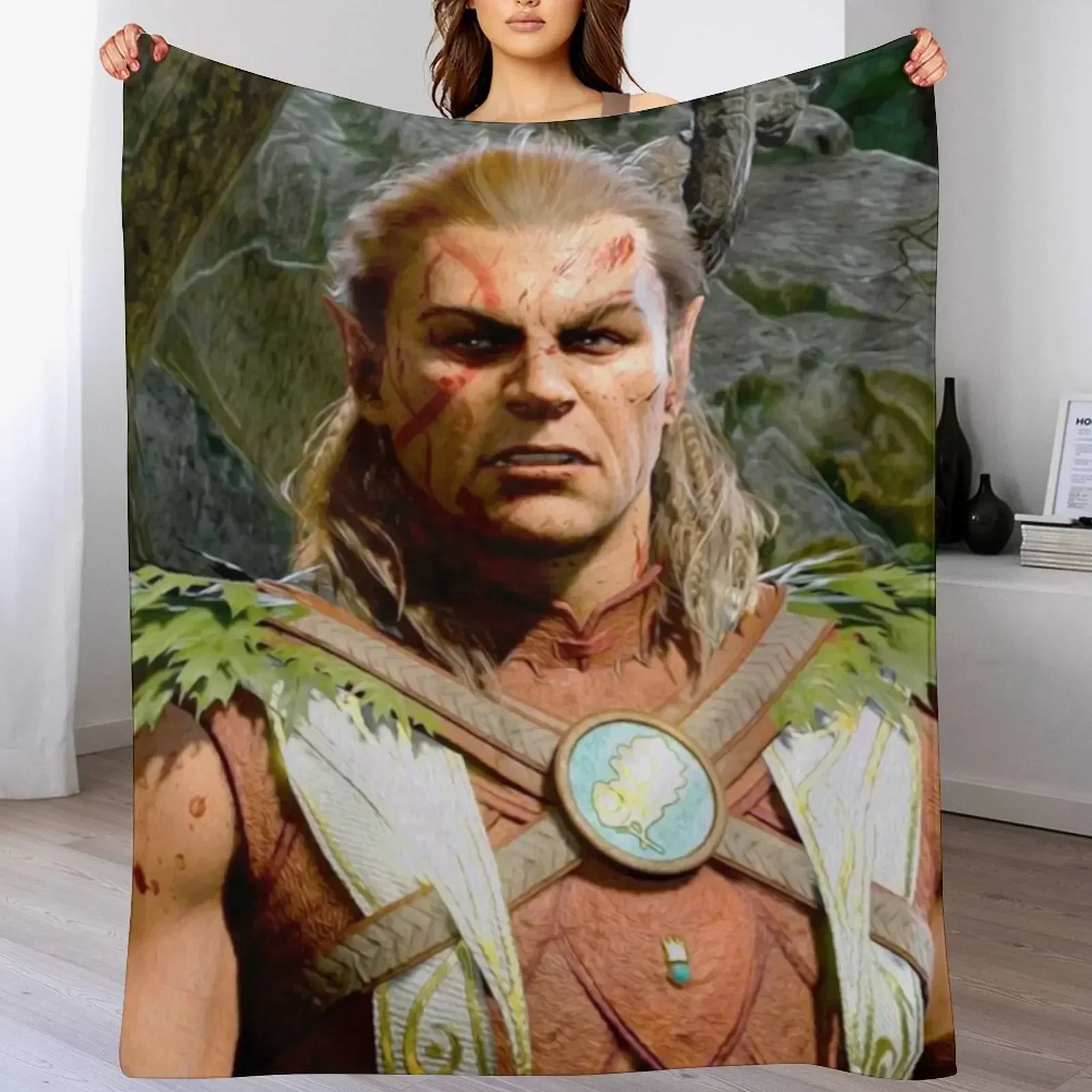 Одеяло Halsin the Elf Druid Adventurer виглядающее злитое для декоративного дивана летние